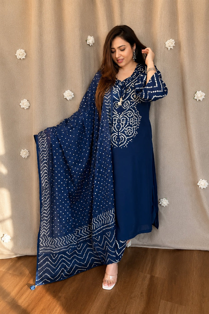 Rangrez Noir Bandhej Suit