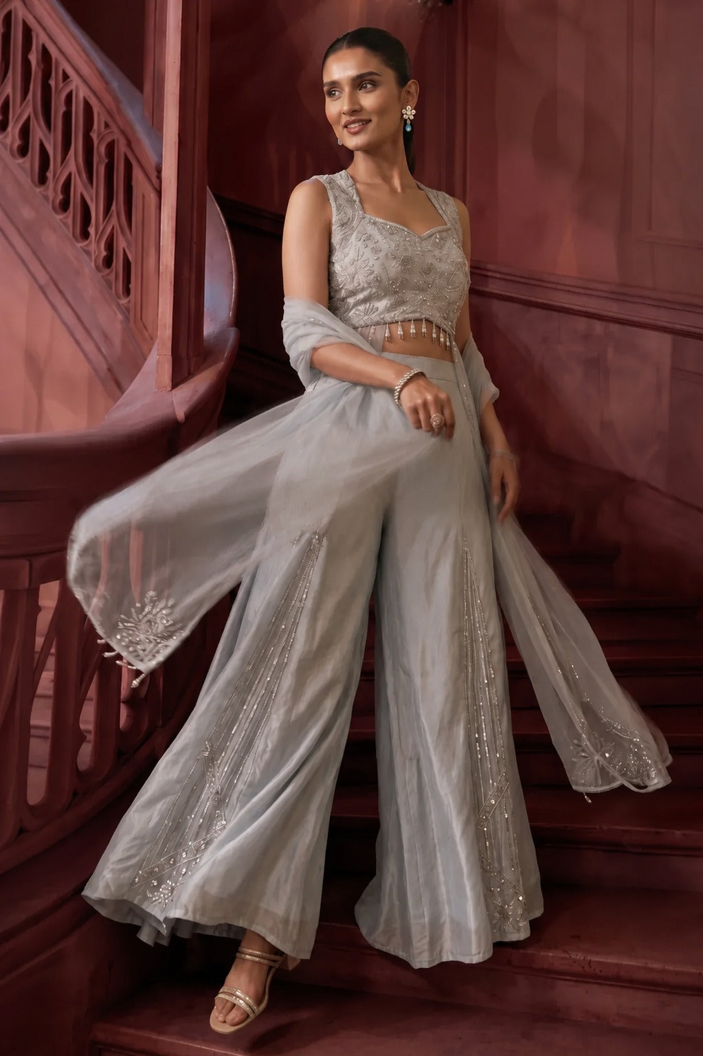 Aarika Blush Embellished Indo-Western Set