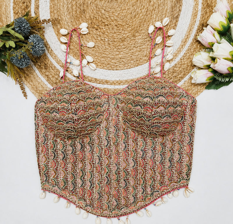 Saanjh Embroidered Navratri Corset Blouse
