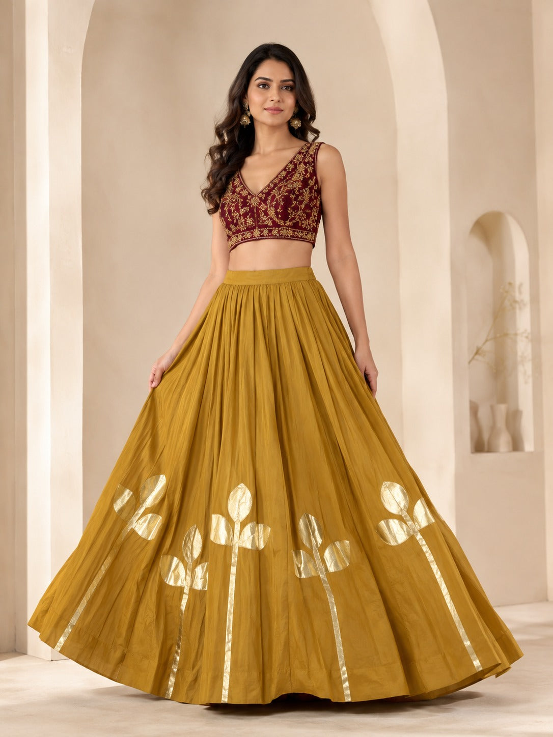 Aarika Violet Gold Festive Skirt