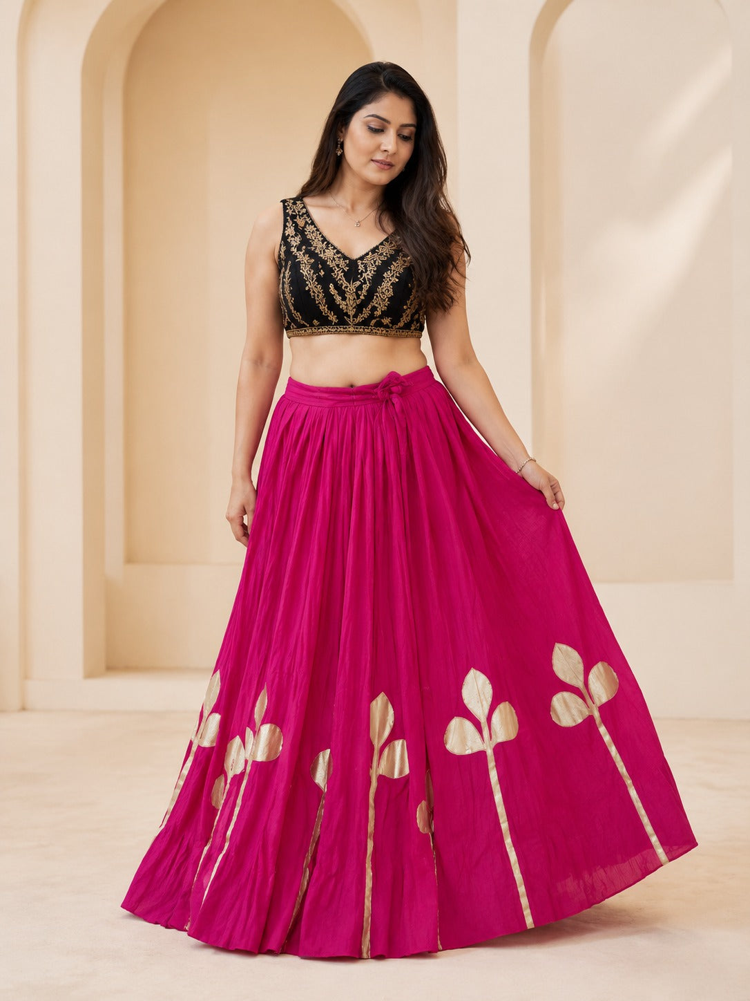 Aarika Violet Gold Festive Skirt