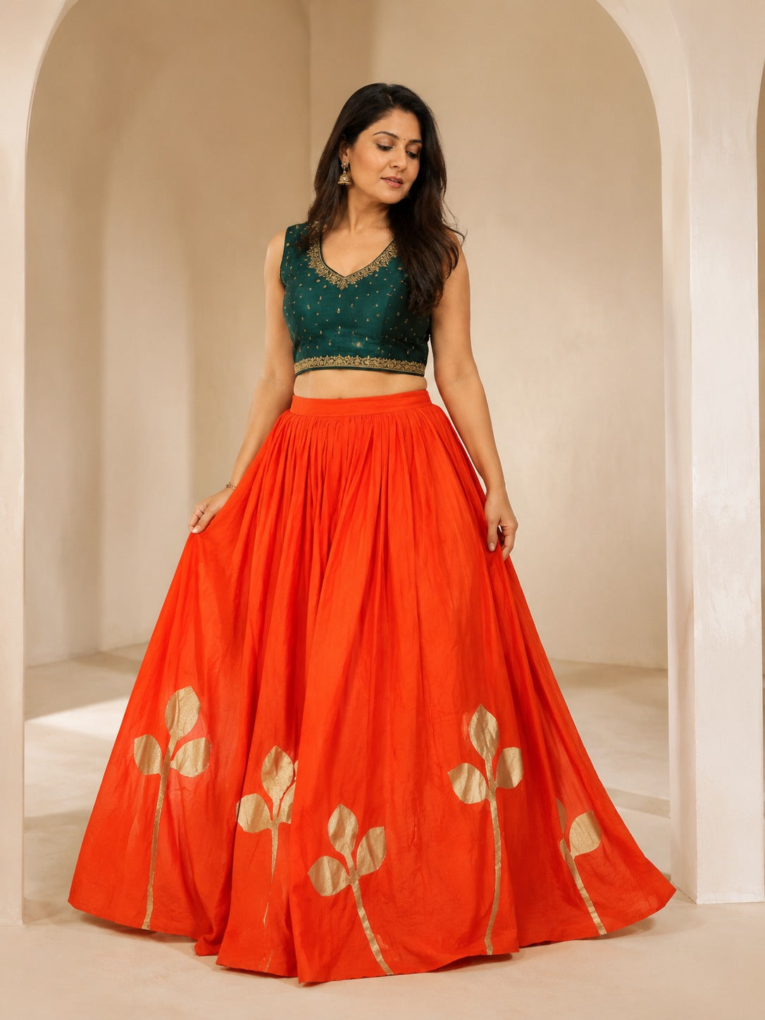 Aarika Violet Gold Festive Skirt