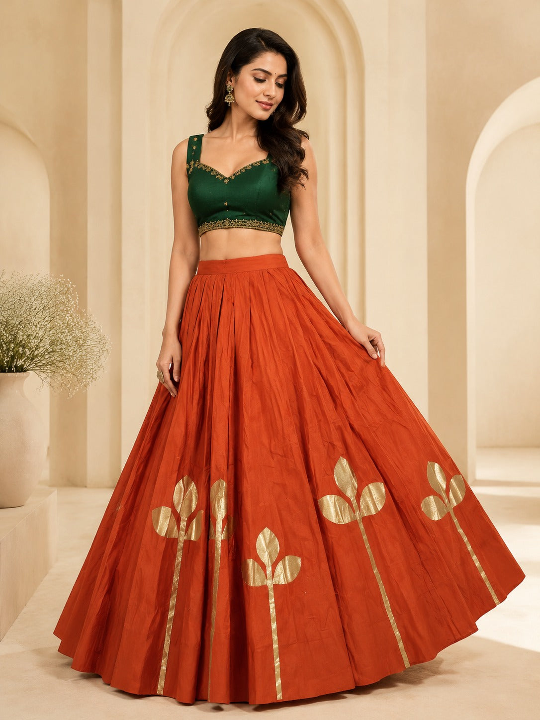 Aarika Violet Gold Festive Skirt