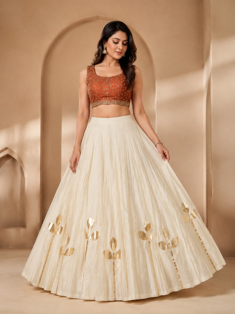 Aarika Violet Gold Festive Skirt