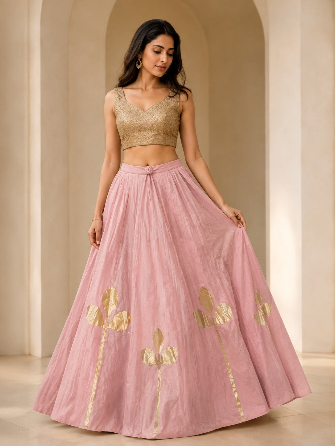 Aarika Violet Gold Festive Skirt