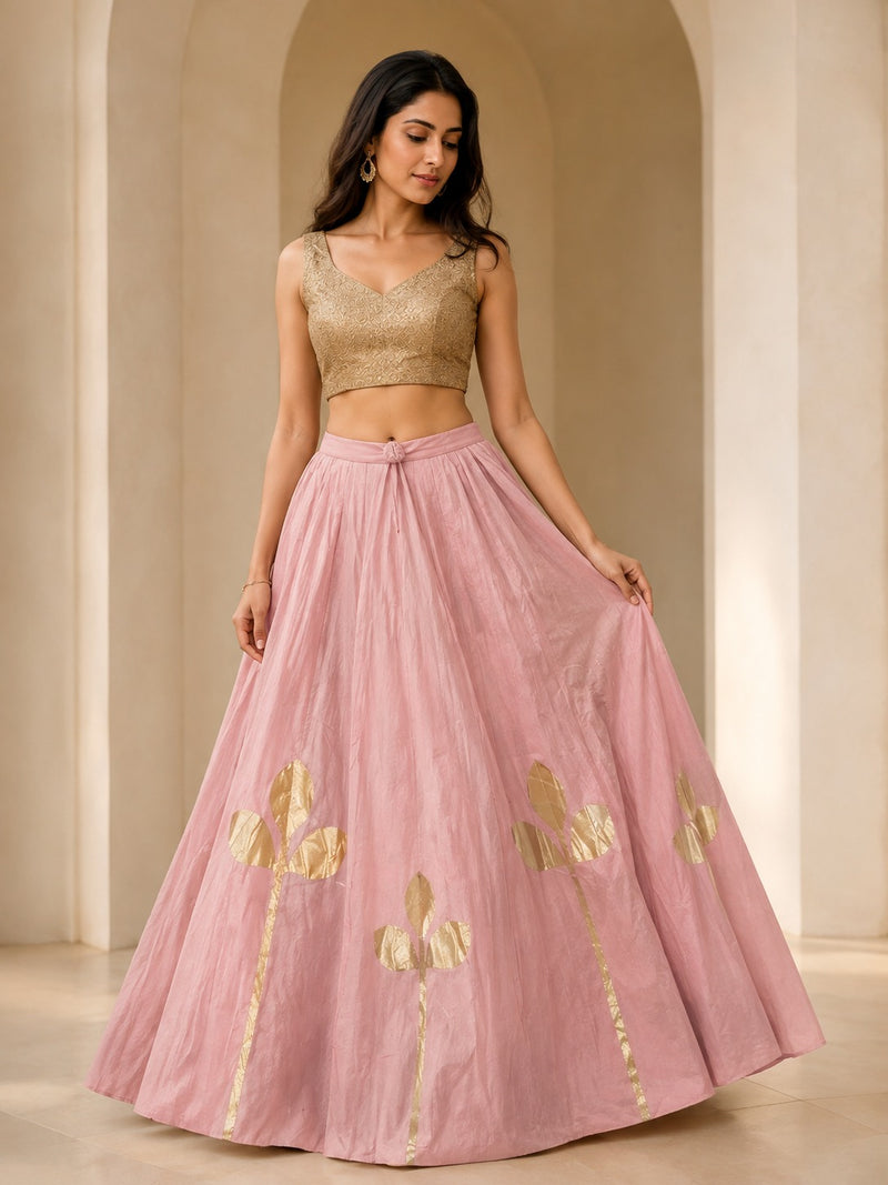 Aarika Violet Gold Festive Skirt
