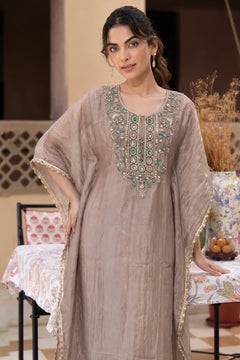 Mocha Tissue Kaftan Set