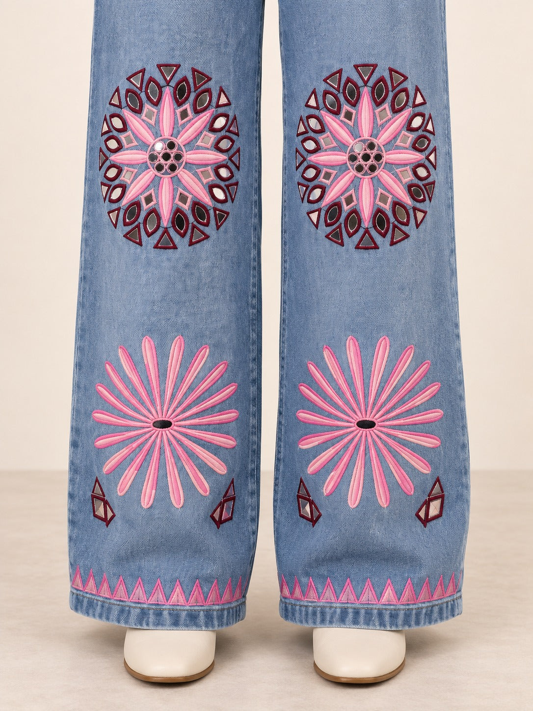 Rangrez Fuchsia Denim Festive Set