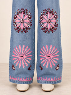 Rangrez Fuchsia Denim Festive Set