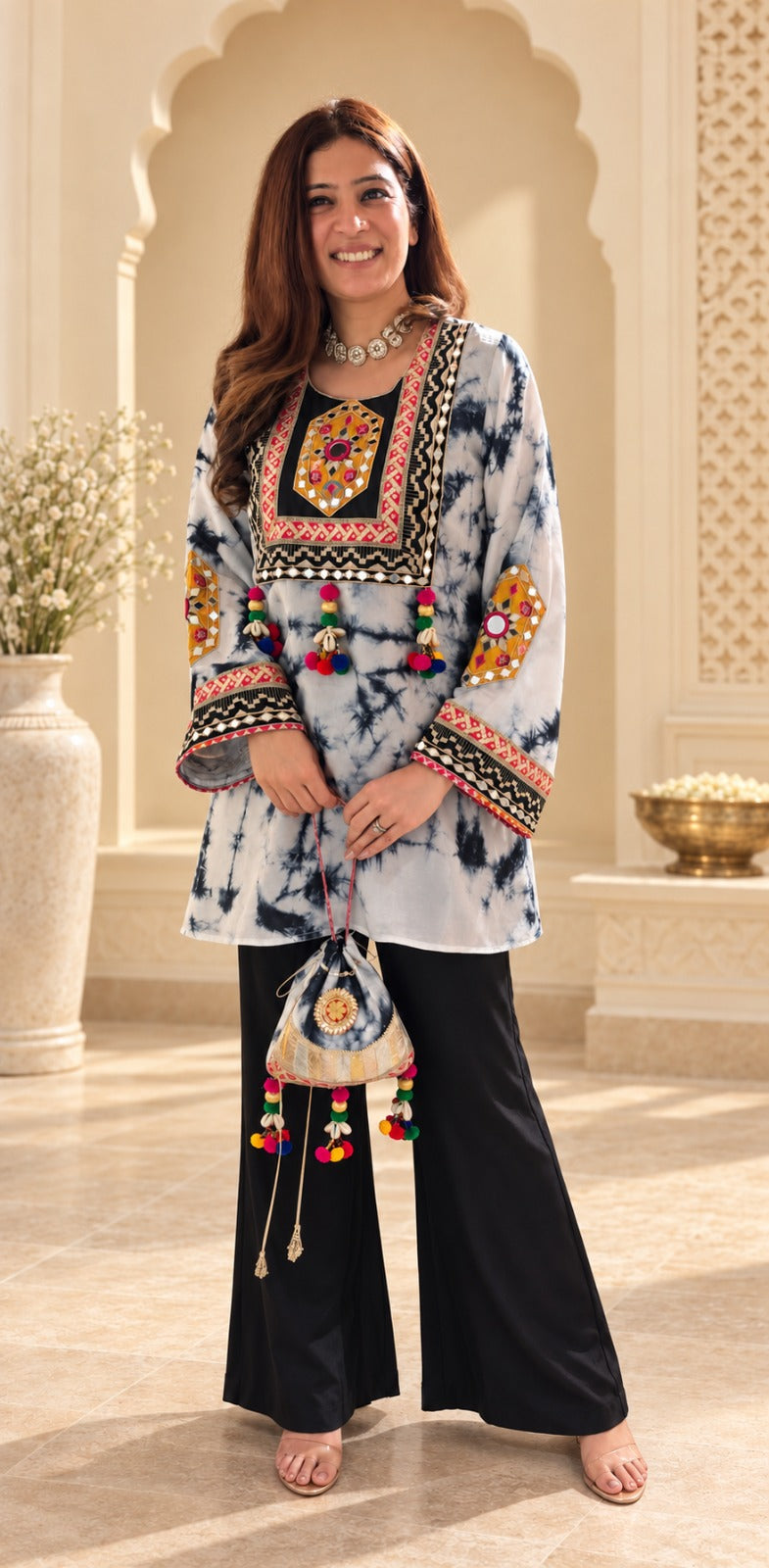 Noor Black & Ivory Mirror Co-ord