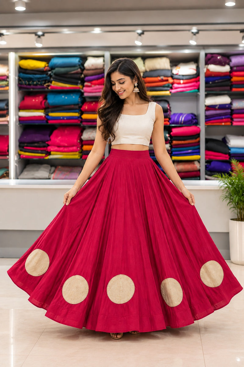 Raas-Rang Royale Skirt With Unstitched Blouse Pis