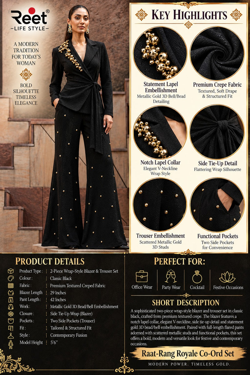 Siyah Shahi Blazer Set