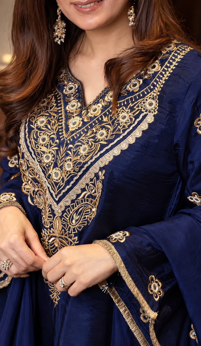 Neel Mehfil Anarkali Set