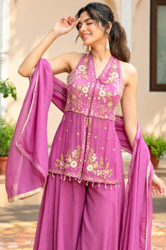Gulabi Noor Embellished Palazzo Set
