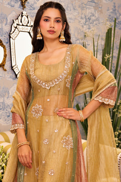Sunehri Noor Tissue Anarkali Set