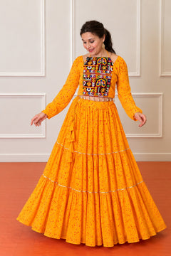 Morni Rang Embroidered Ghagra Set