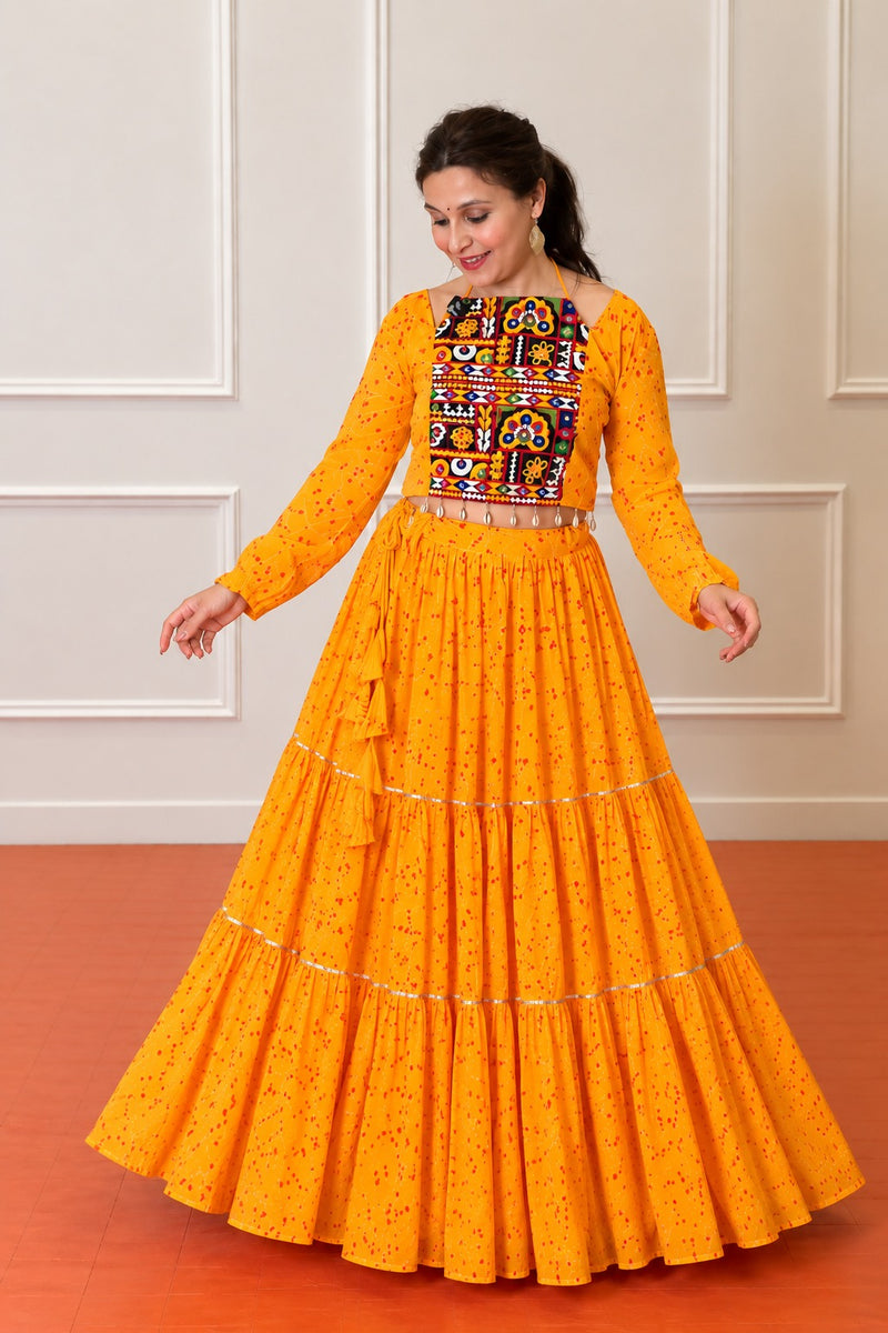 Morni Rang Embroidered Ghagra Set