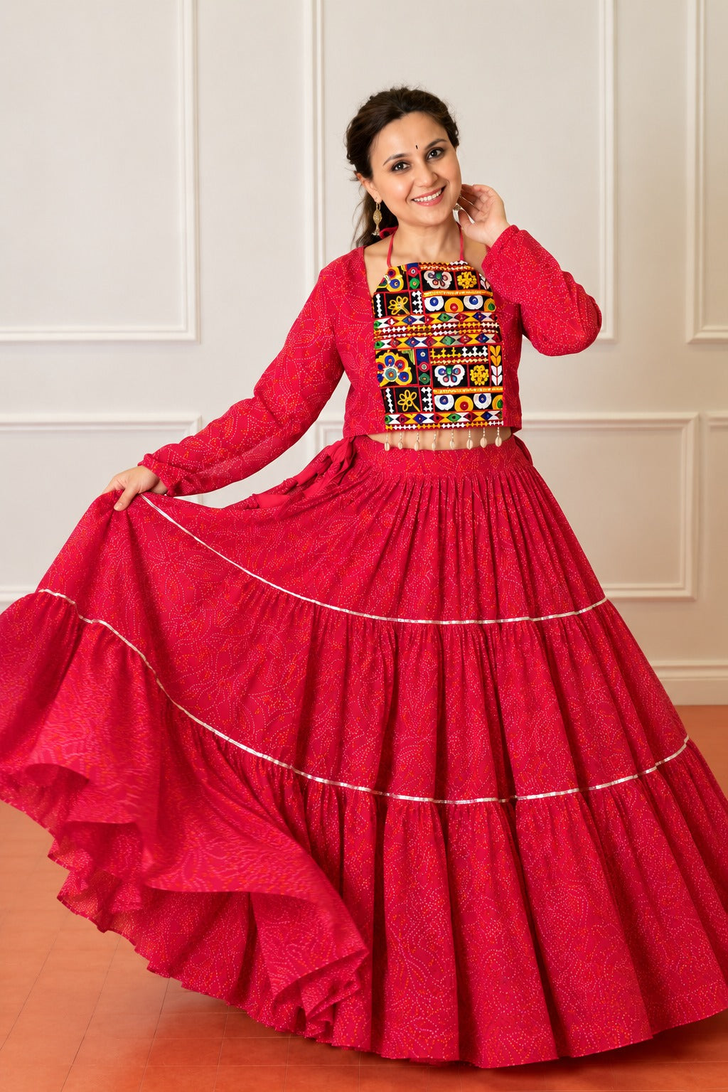 Morni Rang Embroidered Ghagra Set