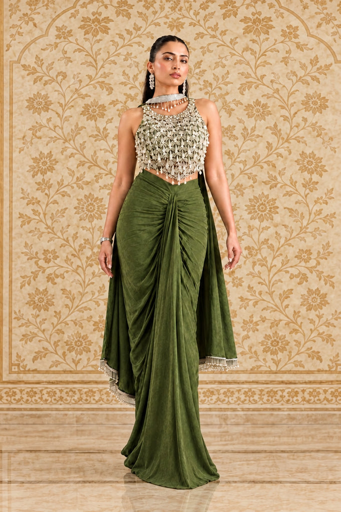 Zayra Noor Embellished Draped Set