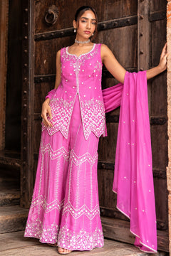Gulabi Noor Embroidered Sharara Set