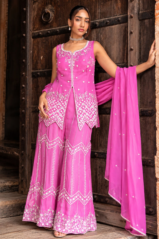 Gulabi Noor Embroidered Sharara Set