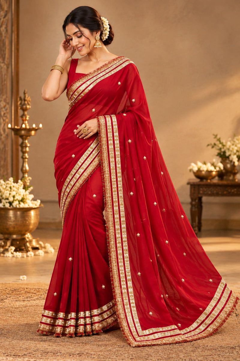Rang Mahal Ruby Elegance Saree
