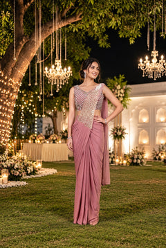 Rosewood Royale Pre-Draped Saree