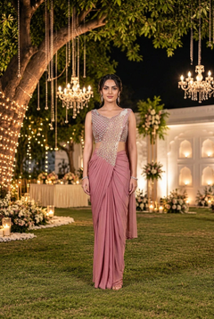 Rosewood Royale Pre-Draped Saree