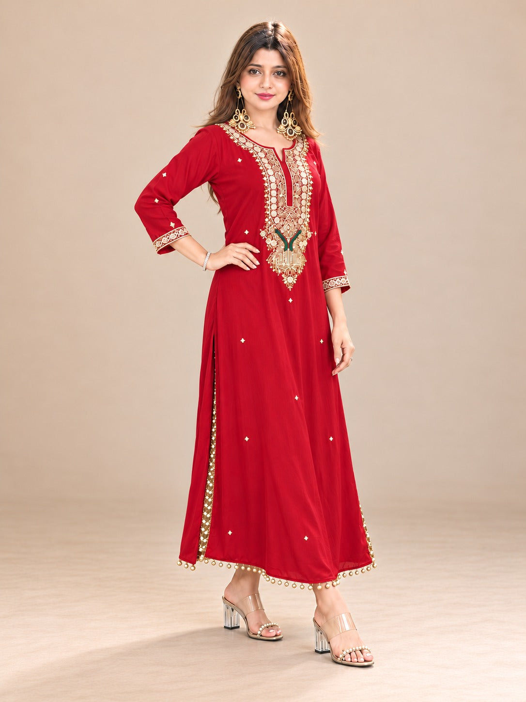 Chartreuse Mehfil Embellished kaftan