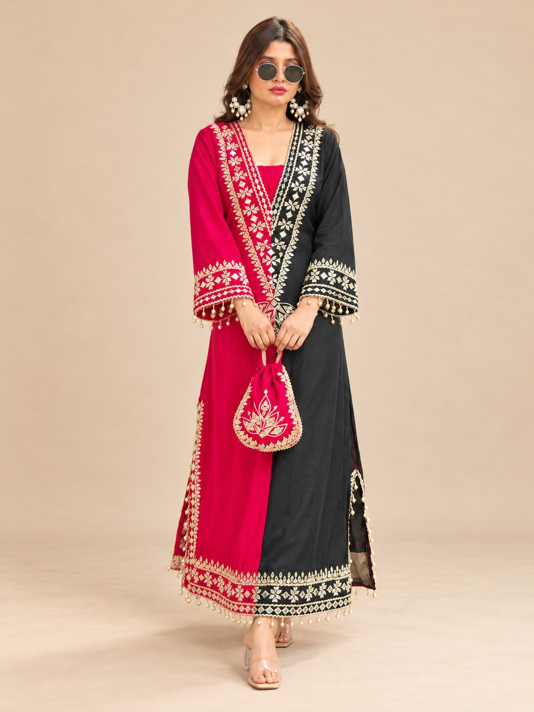Rani Noir Sheesh Mahal Festive Dress