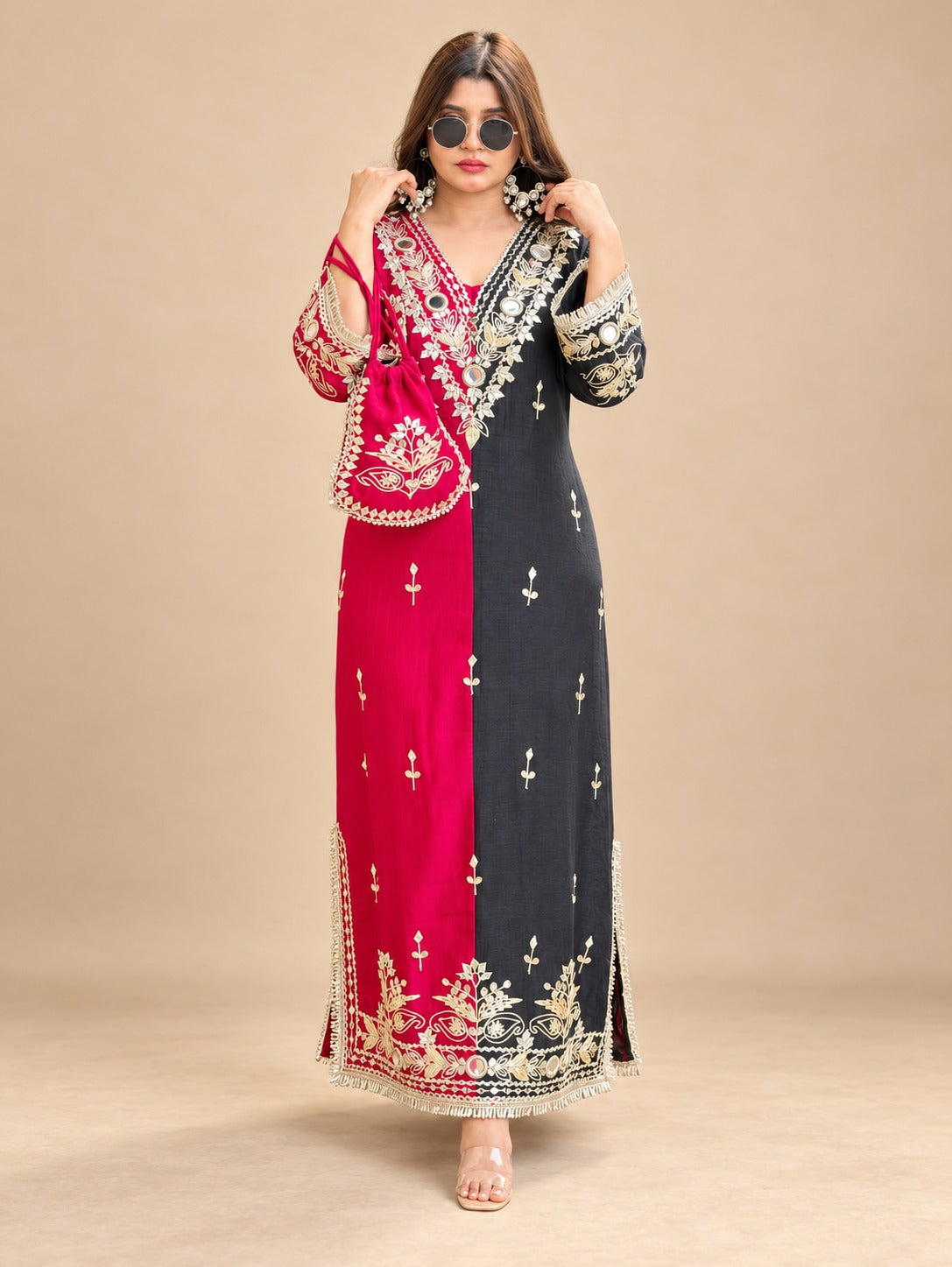 Crimson Noir Sheesh Mahal Festive Dress