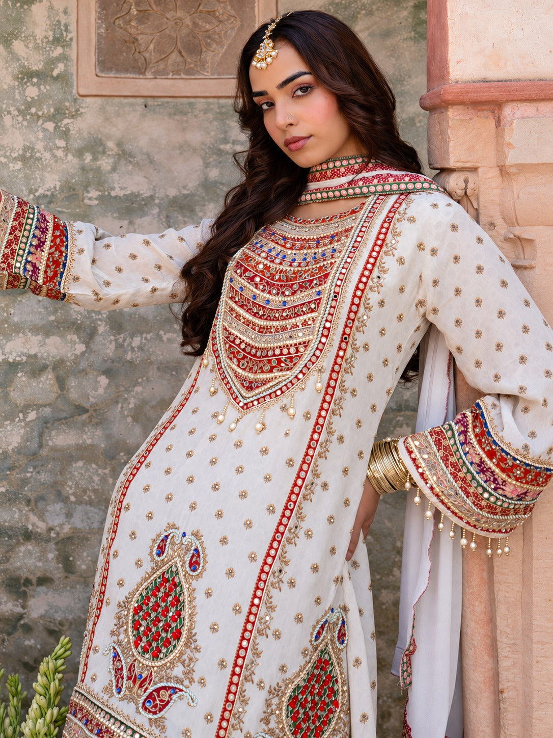 Ivory Jharokha Heritage Kurta Set