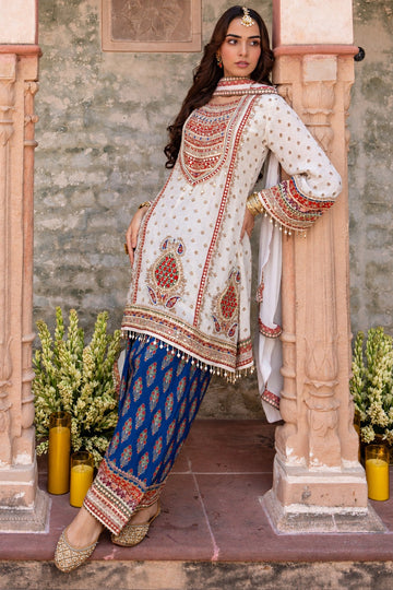 Ivory Jharokha Heritage Kurta Set