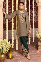 Shahi Emerald Stripe Salwar Set