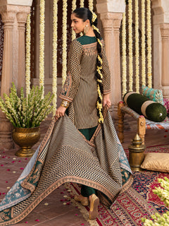 Shahi Emerald Stripe Salwar Set