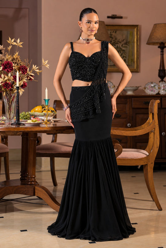 Noir Sitara Beaded Mermaid Set
