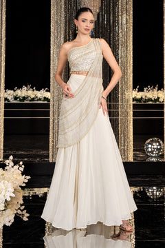 Ivory Sitara Shimmer Skirt Set