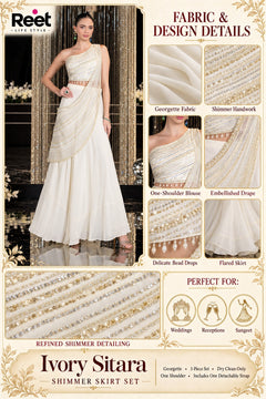 Ivory Sitara Shimmer Skirt Set