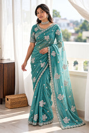 Firoza Sitara Embellished Saree
