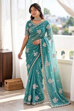 Firoza Sitara Embellished Saree