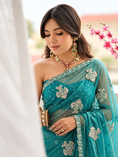 Firoza Sitara Embellished Saree