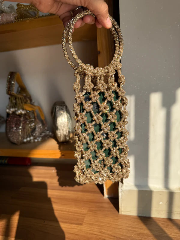 Sparkling Rhinestone Embellished Mobile Bag