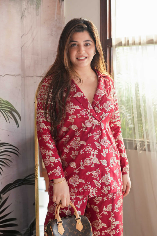 Brocade Embroidered Co-Ord Set