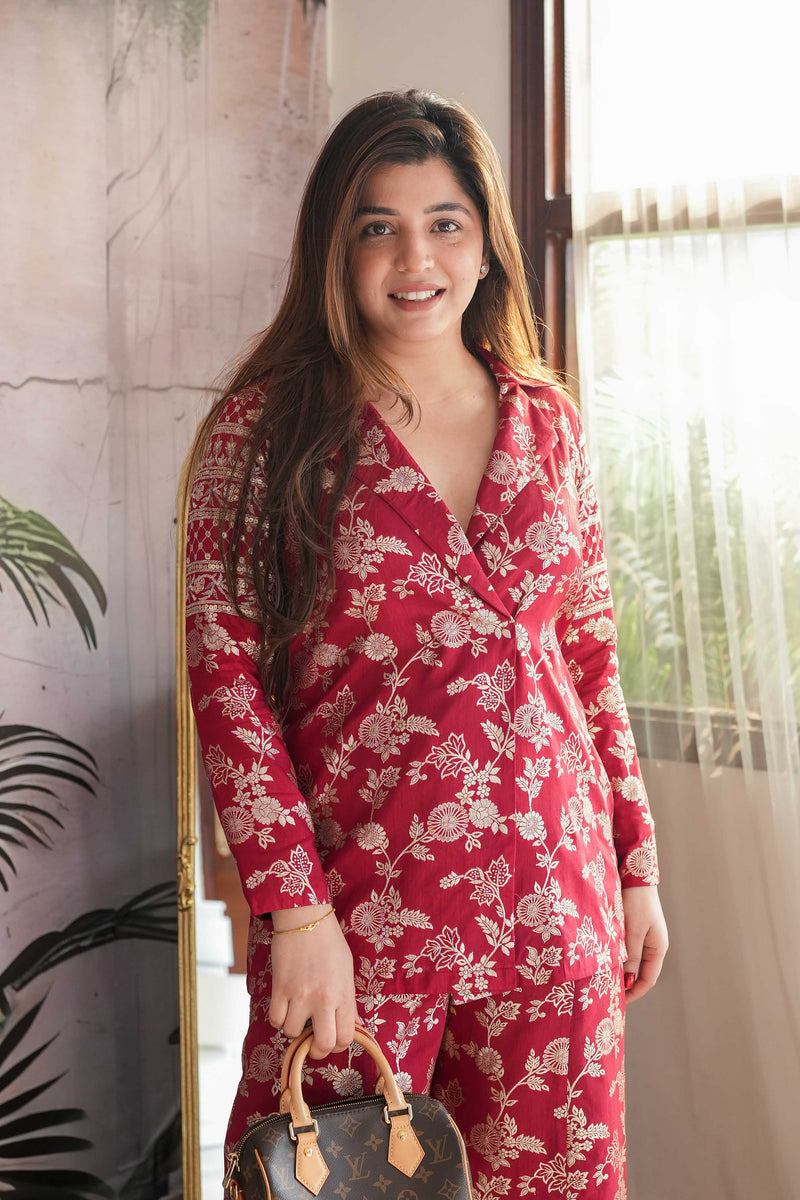 Brocade Embroidered Co-Ord Set