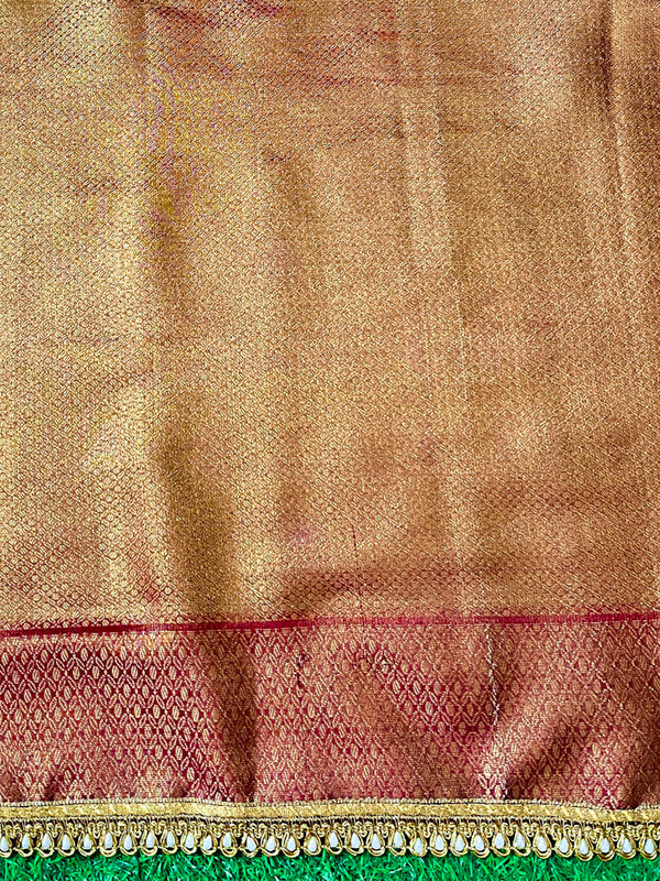 Gulnaar Antique Gold Floral Banarasi Saree