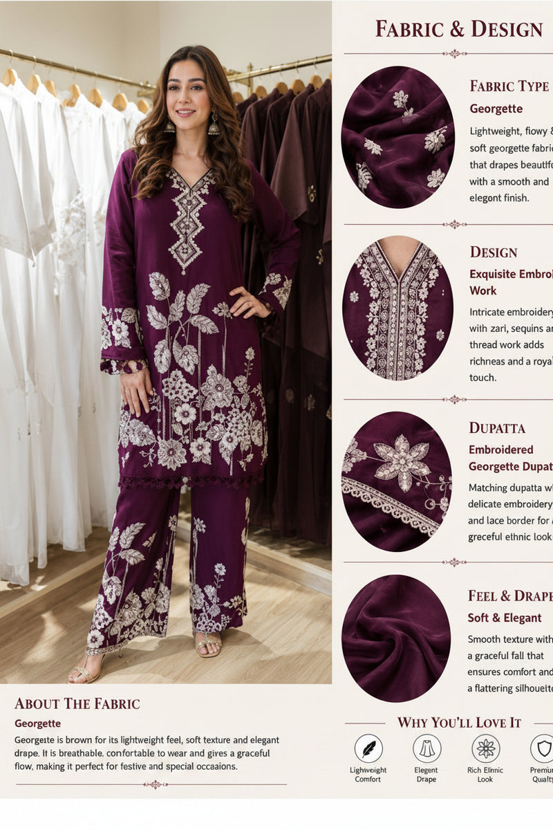 Amara Purple Floral Co-ord Set