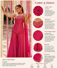 Rani Pink Brocade Sharara Set