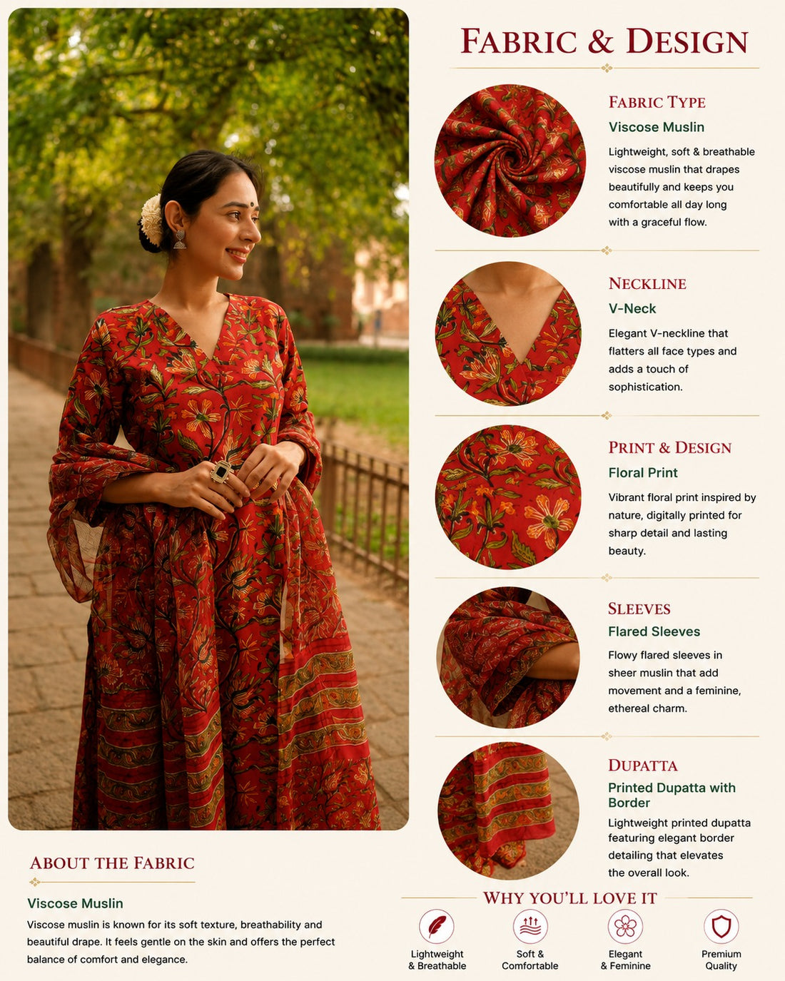 Kalamkari Blossom Cotton  Kurta suit Set