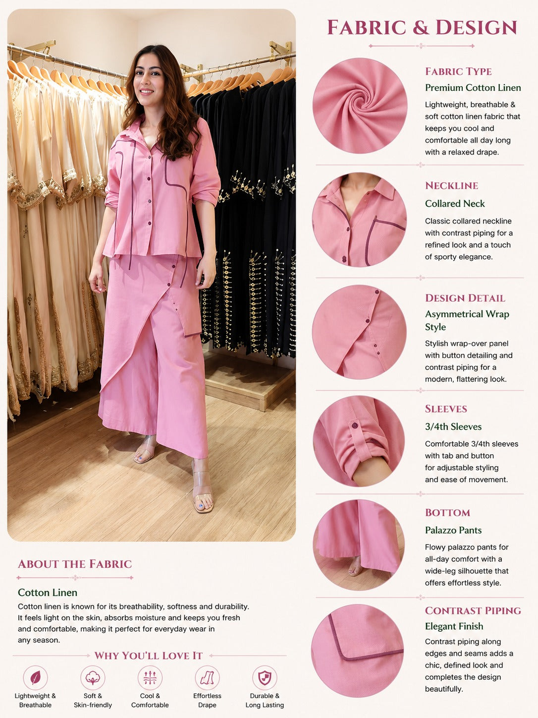 Pink Ribbon Flap Co-ord Set