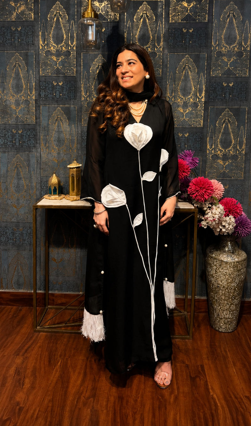 Women's Premium Embroidered Ethnic Chogha Kaftan Dress
